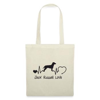 Jack Russell Terrier mit Herzschlag - Stoffbeutel - Natur - Vorne