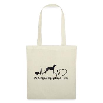 Rhodesian Ridgeback mit Herzschlag - Stoffbeutel - Natur - Vorne