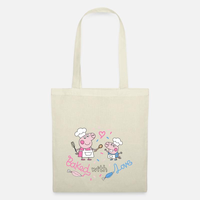 Peppa Pig Design Baked With Love - Stoffbeutel - Natur