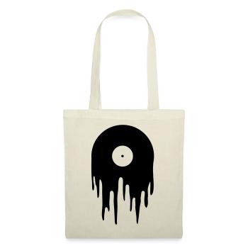 Vinyl schmelzend DJ Schallplatte platte record - Stoffbeutel - Natur - Vorne