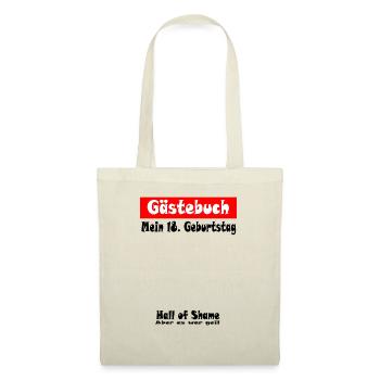 Geburtstag 18 Jahre Gästebuch Feier Geschenk Party - Stoffbeutel - Natur - Vorne