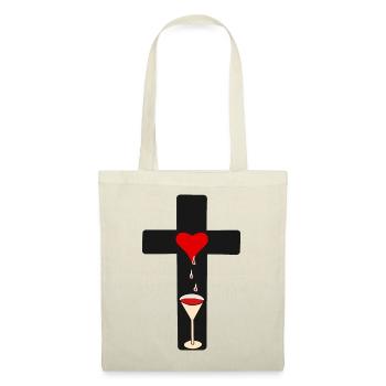 Kreuz Christi Blut Horror Halloween Grufti Okkult - Stoffbeutel - Natur - Vorne