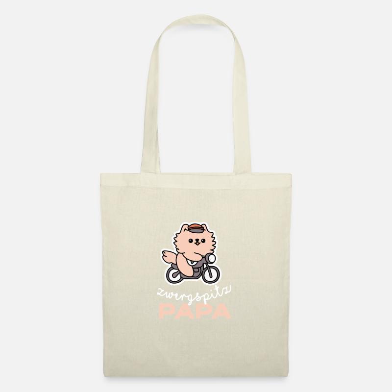 Zwergspitz Papa Hund Papa Geschenk Zwergspitz - Stoffbeutel - Natur