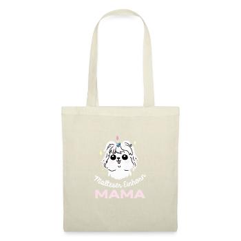 Malteser Unicorn Mama Hund Geschenk Malteser - Stoffbeutel - Natur - Vorne