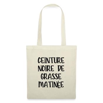 ceinture noire de grasse matinée - Sac en tissu - nature - Devant