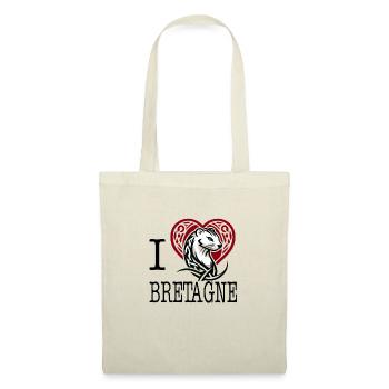i love bretagne hermine celtique tribale - Sac en tissu - nature - Devant