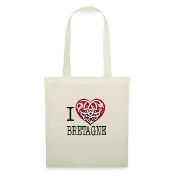 Ich liebe Bretagne Heart of Dragon Triskelion - Stoffbeutel - Natur - Vorne