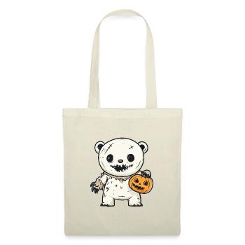 Eisbär Halloween Comic Lustig - Stoffbeutel - Natur - Vorne