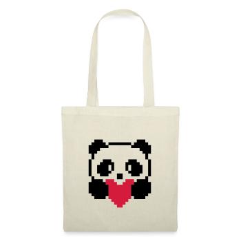 panda-coeur - Sac en tissu - nature - Devant