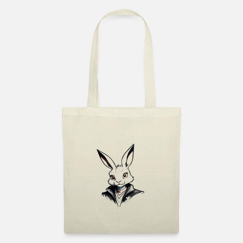 Bunny Chic : Élégance mignonne - Sac en tissu - nature