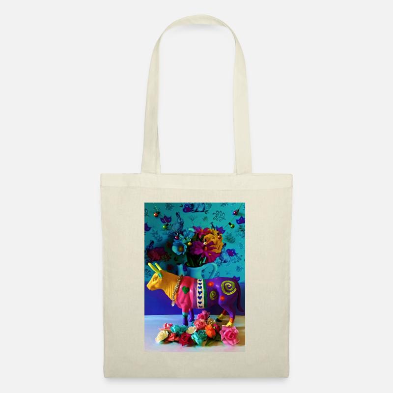 vache colorée - Sac en tissu - nature