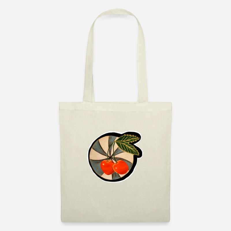 Kirsche Retro - Stoffbeutel - Natur