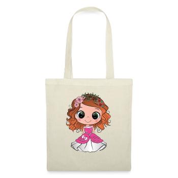 Princesse rousse aux yeux verts et une robe rose - Sac en tissu - nature - Devant