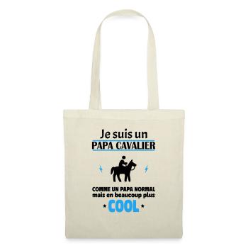 Je suis un papa cavalier, fête des pères, noël - Sac en tissu - nature - Devant