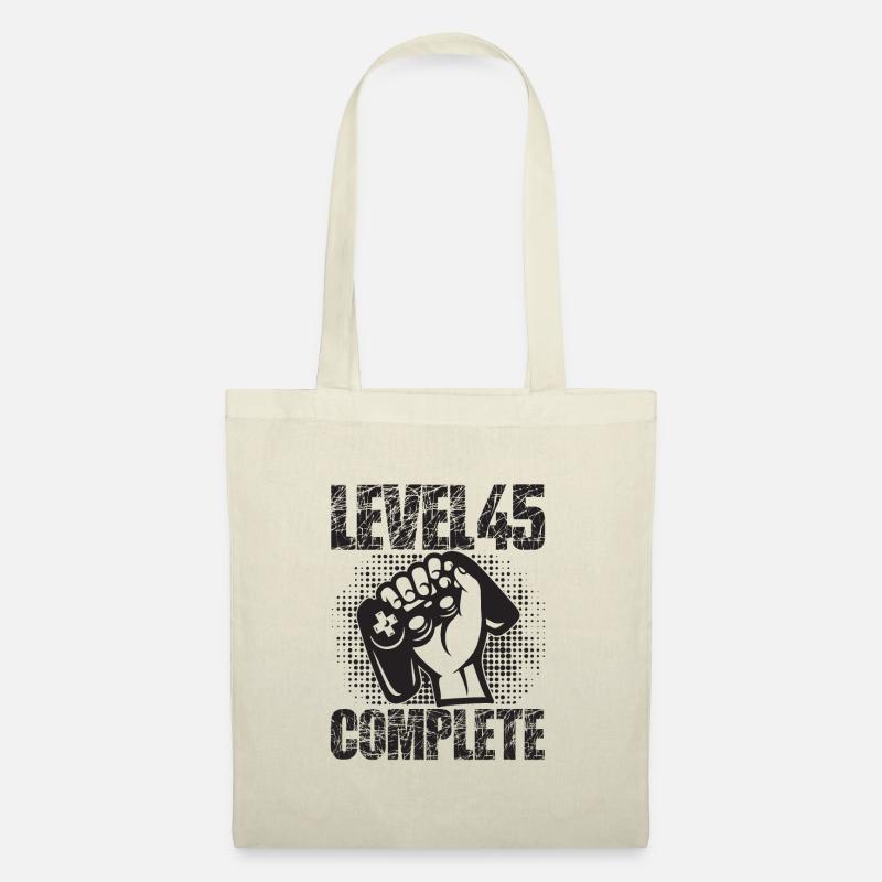 Level 45 Complete Geburtstagsgeschenk 45 Jahre - Stoffbeutel - Natur