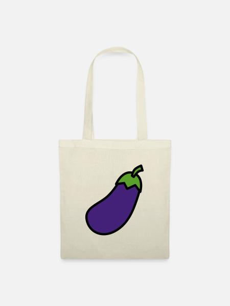 Aubergine - Stoffbeutel - Natur