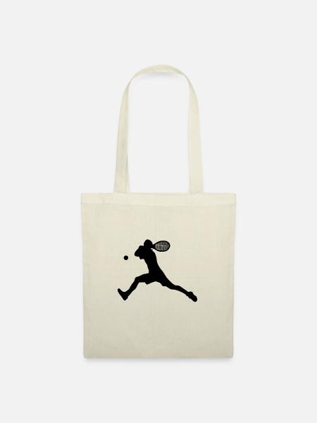 Tennisspiele, Silhouette - Stoffbeutel - Natur