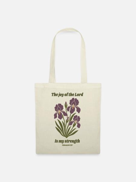 Die Freude des Herrn – Iris-Blumendesign - Stoffbeutel - Natur