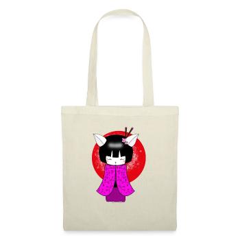 Kokeshi Cat Japanese art geisha - Tote Bag - nature - Front