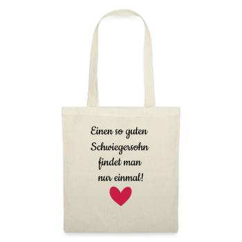 Bester Schwiegersohn Geschenk Weihnachten Idee - Stoffbeutel - Natur - Vorne