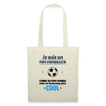Je suis un papa footballeur, fête des pères, noël - Sac en tissu - nature - Devant