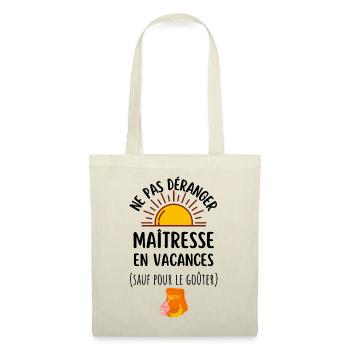maîtresse en vacances cadeau maîtresse - Sac en tissu - nature - Devant