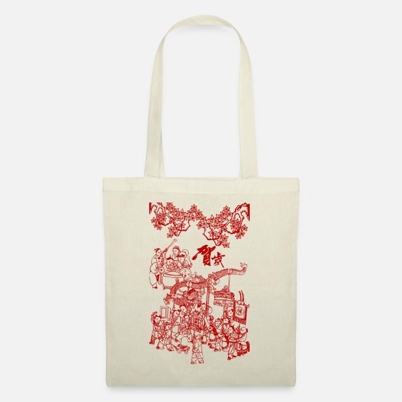 Folklore Chinois Graphique - Sac en tissu - nature