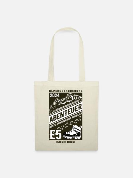 Abenteuer E5 Alpenüberquerung 2024 - Stoffbeutel - Natur
