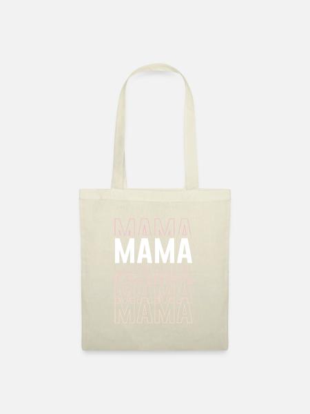 MAMAMAMA | Geschenk, Mama Shirt, Brief Print Tee | - Stoffbeutel - Natur
