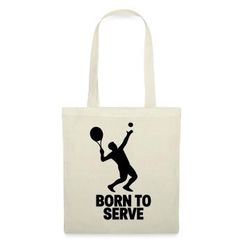 Geboren zum Aufschlagen Tennis Shirt Herren - Stoffbeutel - Natur - Vorne