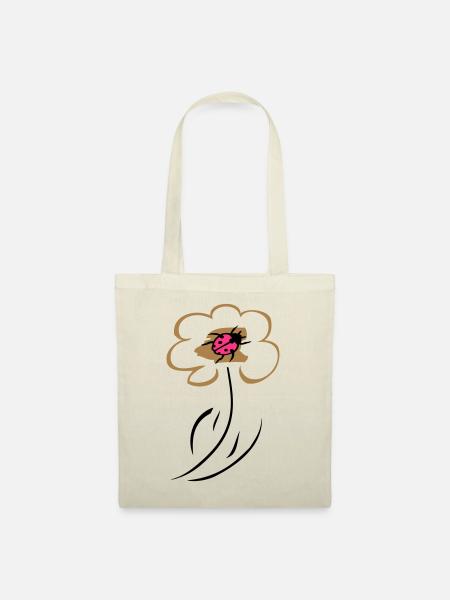 Fleur avec coccinelle - Sac en tissu - nature