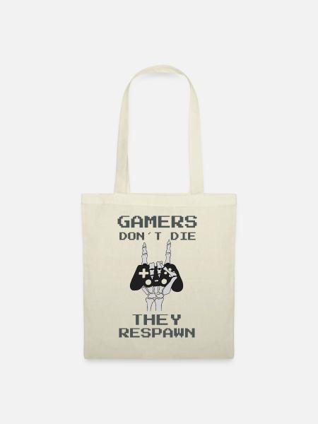 Games don´t die they respawn - Cooles Gamer Design - Stoffbeutel - Natur