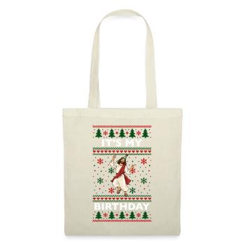 Ugly Christmas Sweater Pattern Jesus - Stoffbeutel - Natur - Vorne