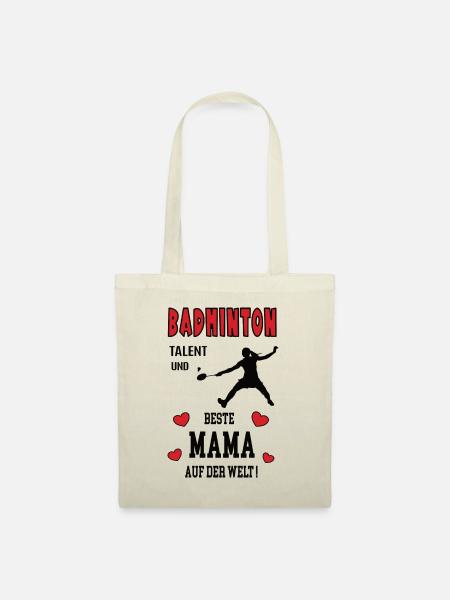 Badminton Spielerin Mama Badmintonerin Mutter Frau - Stoffbeutel - Natur