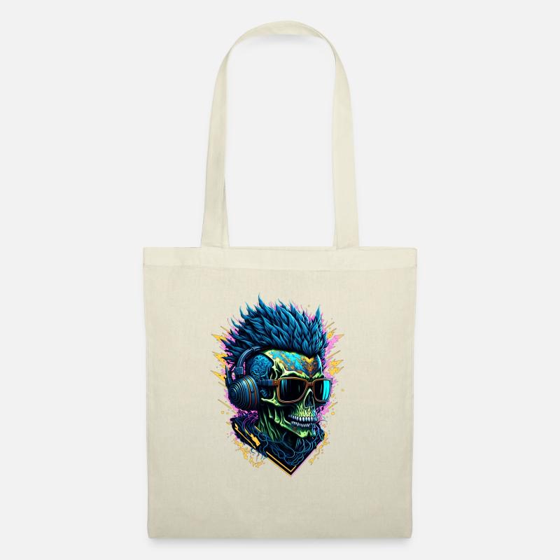 Punkrock Skull - Stoffbeutel - Natur