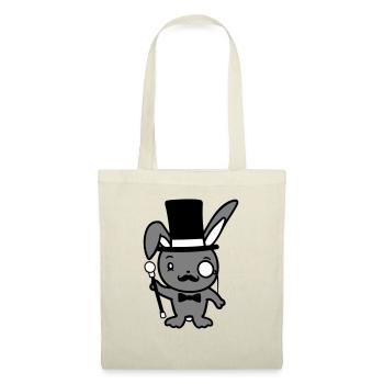 Mr. Bunny Gentleman Chapeau haut de forme Monocle Lunettes - Sac en tissu - nature - Devant