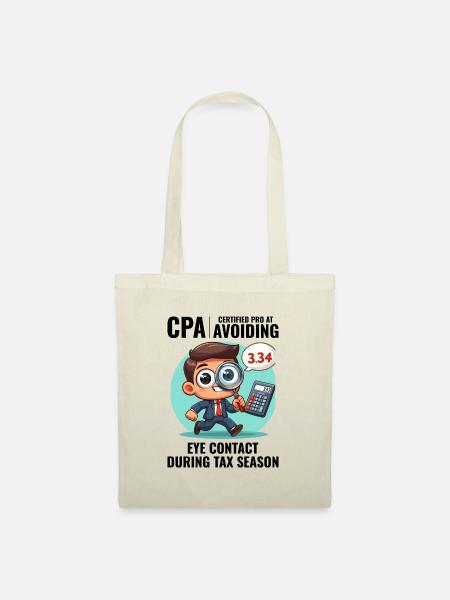CPA: Number Ninja Dodging Augenkontakt Buchhalter - Stoffbeutel - Natur