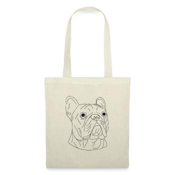 Französische Bulldogge - Stoffbeutel - Natur - Vorne