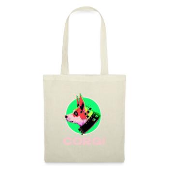 Cyber Corgi Dog Cadeau Pop Art - Sac en tissu - nature - Devant