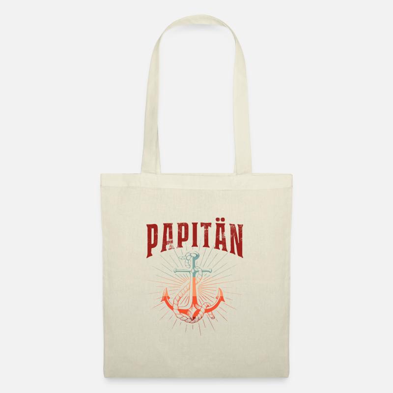 PAPITÄN - Anker - Retro - Vatertag - Stoffbeutel - Natur
