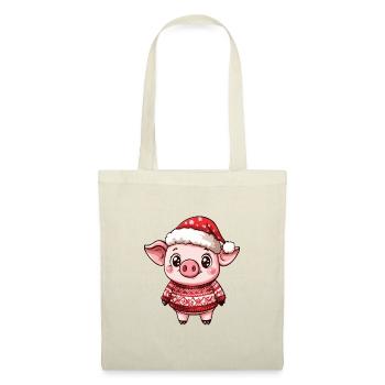 Pig Christmas Comic - Tote Bag - nature - Front