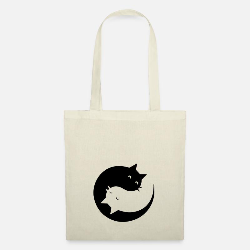 Ying Yang Katzen Geschenk Idee - Stoffbeutel - Natur