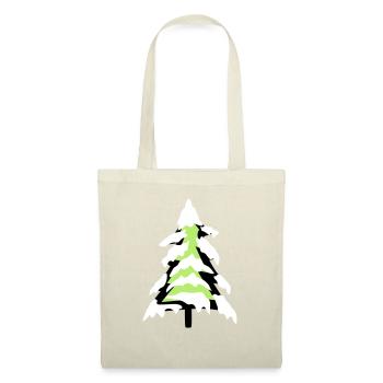schnee kalt weihnachtsbaum tannenbaum tanne sterne - Stoffbeutel - Natur - Vorne