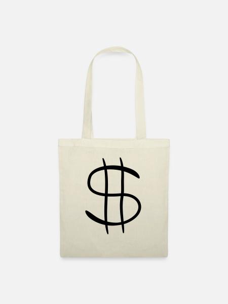 dollar symbol zeichen reich reichtum geld milliona - Stoffbeutel - Natur