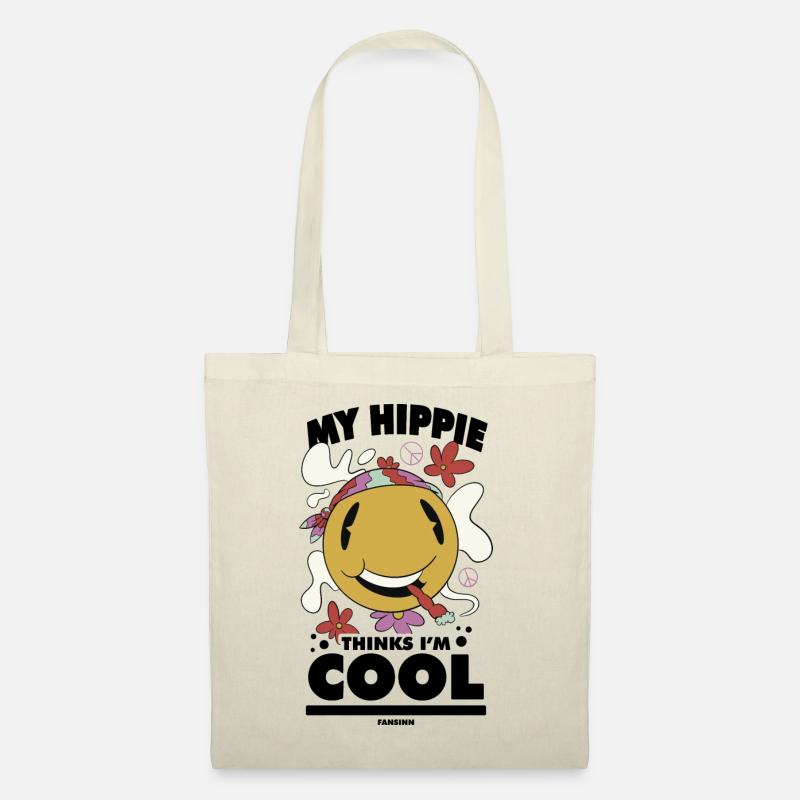 lustiger Hippie - Stoffbeutel - Natur