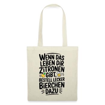 Wenn Zitrone dann lecker Bierchen - Stoffbeutel - Natur - Vorne