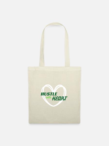Hustle with Heart (green) - Stoffbeutel - Natur
