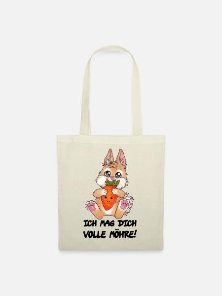 Ich mag dich volle Möhre Niedlicher Hase Geschenk - Stoffbeutel - Natur