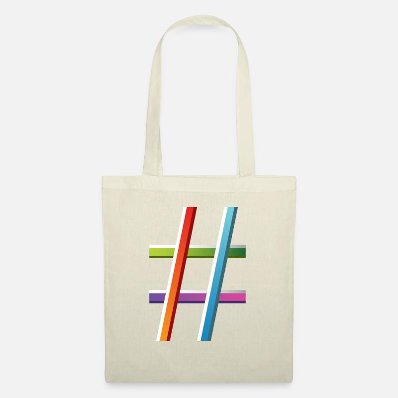 Hashtag bunt - Stoffbeutel - Natur
