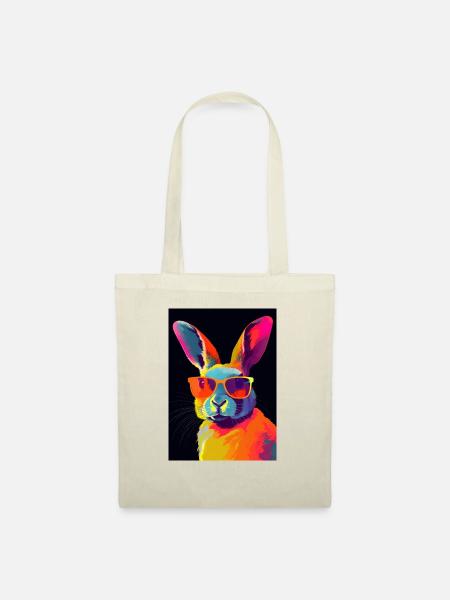 Rabbit with Sunglasses - Stoffbeutel - Natur